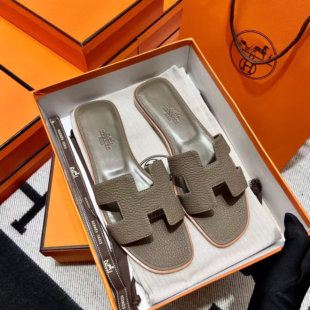 에르메스 올수공 오란 슬리퍼 샌들 토고 37